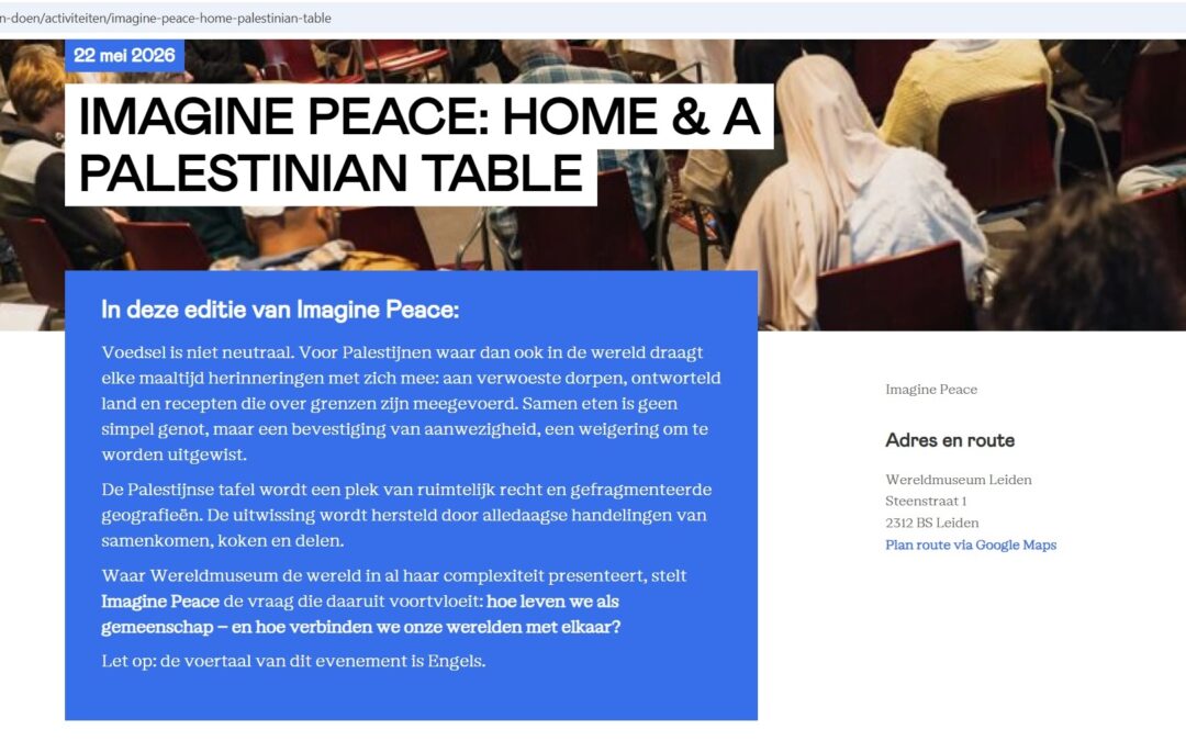 Alle ruimte voor de Palestijnse tafel in het Wereldmuseum Leiden